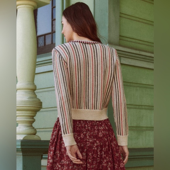 The Great. the Tiny Stripe Cardigan - Picture 3 of 12